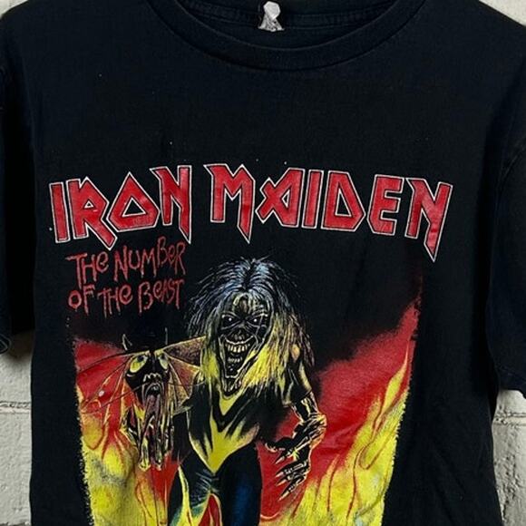 Iron Maiden Black Cropped Tee size M - Picture 7 of 8